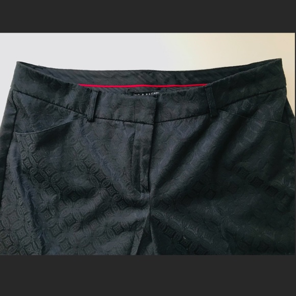 Zac & Rachel black jacquard pattern slim ankle suit pants size 10 - Picture 3 of 9